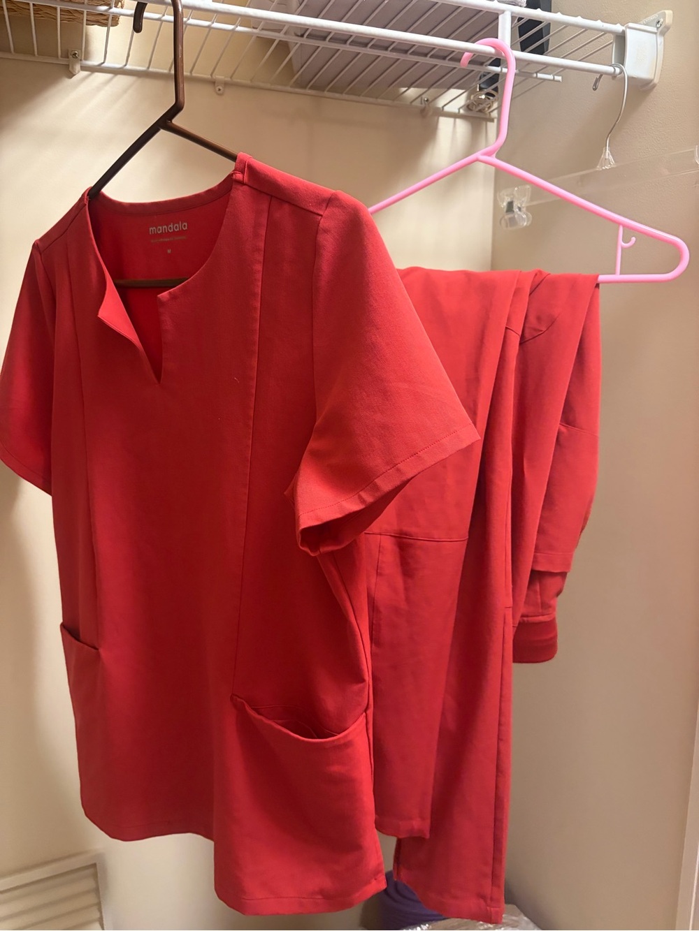 Mandala Red Scrub Set - Top & Pants